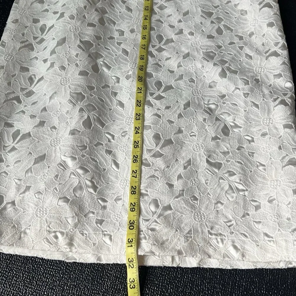 Vintage White Lace Pencil Skirt sz 14 Lined‎ Resortwear Vacation Party Cottage